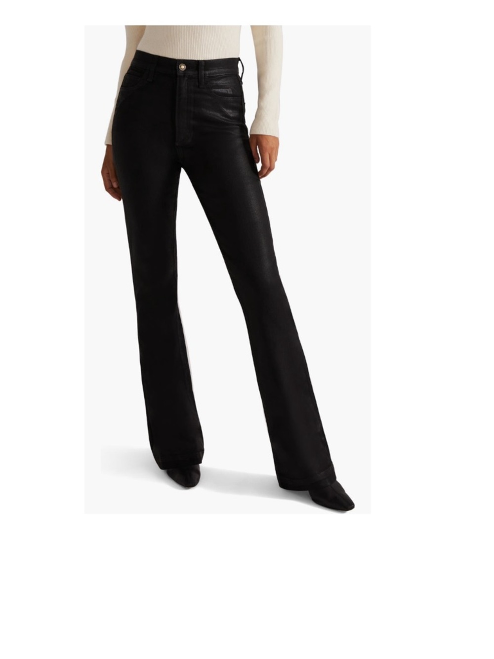 Favorite Daughter Valentina Mini Boot Coated Black High-Rise Jeans